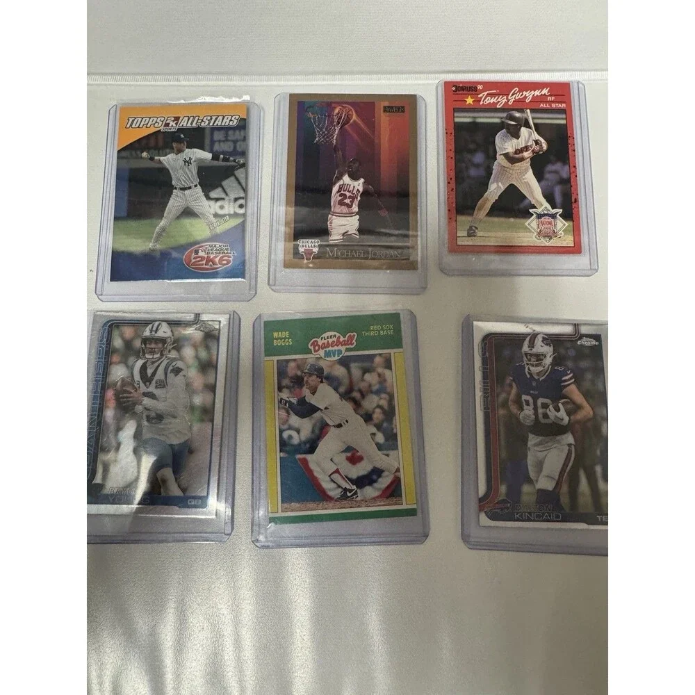 6 Card Bundle M. Jordan, D. Jeter, T. Gwynn, B. Young, W. Boggs, D. Kincaid